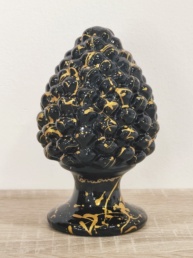 Pigna Colata iPigna Colata in Ceramica Siciliana Artigianale - Pittura a Freddo - 12 cm - Nero e Oron Ceramica Siciliana Artigianale - Pittura a Freddo - 12 cm - Nero e Oro (2)